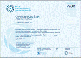 Certifikát ECDL Štart Vzor